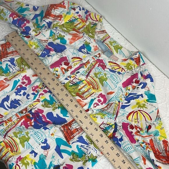 Liz&Me Open Blazer 3/4 Sleeve French theme novelty print 100% Cotton size 0X - Picture 10 of 13